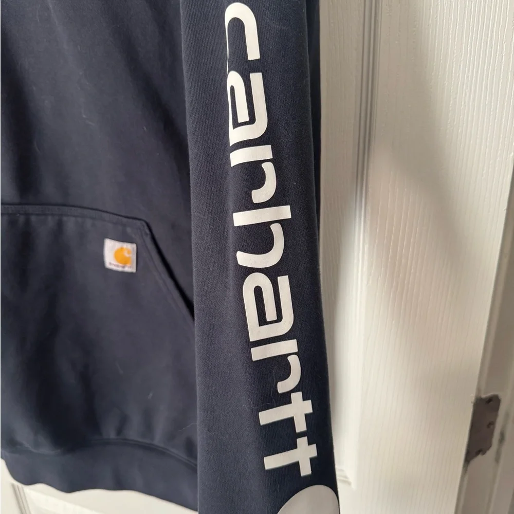Carhartt Men's navy Hoodie - Picture 2 of 4